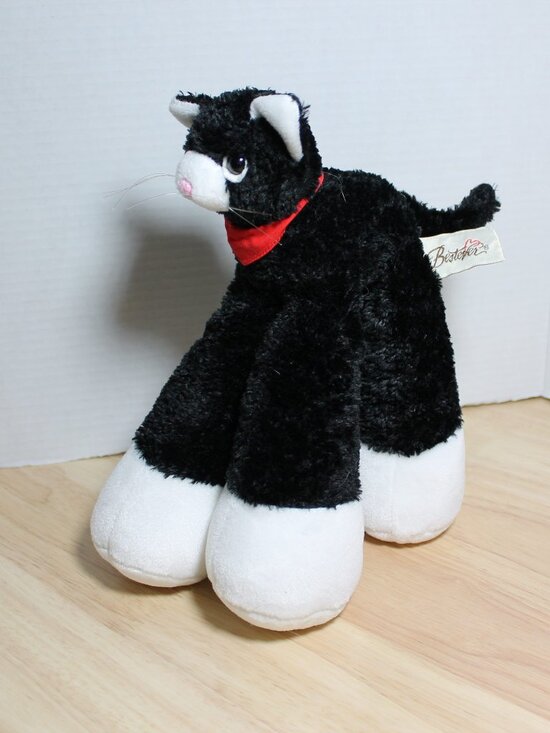 Bestever Other - Bestever Cat Kitty Kitten Plush Funny Feet Black & White Cat